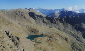 Bergtour Nördliches Arnhorn - Gipfelsieg, Blick zum Sichelsee und Großglockner