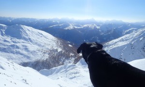 Skitour Wilder Sand - Gipfelsieg, Blick Richtung Süden