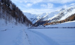 Skitour Wilder Sand - Rückweg, kurz vor der Oberstaller Alm