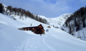 Skitour Rotlahner - Zustieg Rosstal, Blick zum Kalksteiner Jöchl