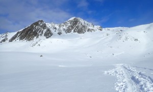 Skitour Rotlahner - Aufstieg, Blick zum Großen und Kleinen Heimwald