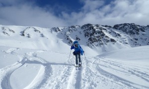 Skitour Rotlahner - Aufstieg, Blick zum Gipfel