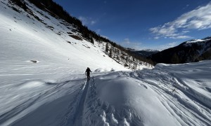 Skitour Edigon - Aufstieg, Rückblick