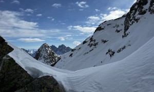 Skitour Edigon - Aufstieg, Blick zum Hochkopf