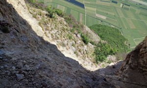 Klettersteig Fennberg - Tiefblick, kurz vor dem Ausstieg