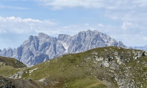 Bergtour Wildes Kar - Blick zur Hochbrunnerschneide und Elferkofel