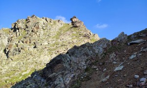 Bergtour Sauspitze zum Gabesitten - kurz vor dem ersten Gipfel