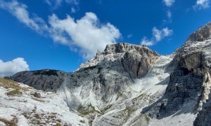 Bergtour Schusterplatte - bei der Selletta Bassa mit Blick zum Gipfel