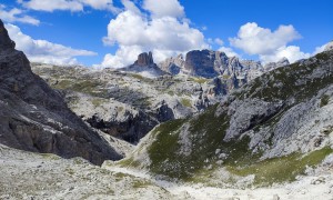 Bergtour Schusterplatte - Selletta Bassa, Blick zum Schwabenalpenkopf und Schwalbenkofel