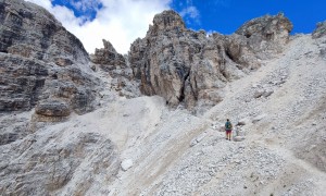 Bergtour Schusterplatte - Aufstieg kurz vor der Schlüsselstelle