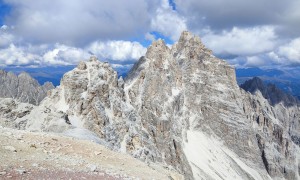 Bergtour Schusterplatte - Blick zur Weißlahnspitze, Wiener Turm, Kleinen Schuster und Dreischusterspitze