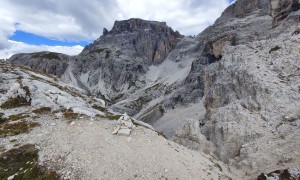 Bergtour Schusterplatte - Abstieg, Rückblick Gipfel