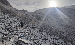 Bergtour Paterskopf - Aufstieg bei Schneetreiben und Sonnenschein