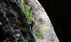 Klettersteig Rio Secco - Ausstieg bei der Grotte