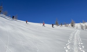 Skitour Hochrast - Aufstieg Richtung Zirmrastl