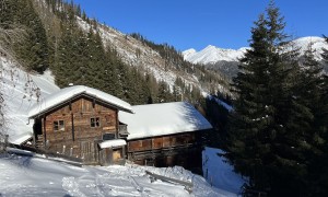 Skitour Hochrast - Abfahrt, bei der Galleralm