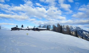 Skitour Schwalbenkofel, Schulterhöhe - Aufstieg, bei den Gossenwiesen