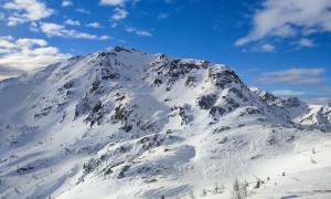 Skitour Schwalbenkofel, Schulterhöhe - Aufstieg beim Schalbenkofel, Blick zum Gipfel