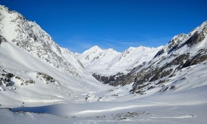 Skitour Ahrner Kopf - Rückblick Windtal, mit Blick zum Rauchkofel