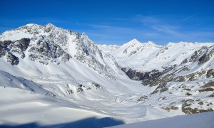 Skitour Ahrner Kopf - Rückblick Windtal, mit Blick zum Rauchkofel