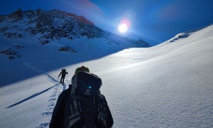 Skitour Ahrner Kopf - Aufstieg, kurz vor dem Skidepot