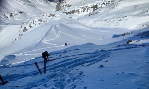 Skitour Ahrner Kopf - Aufstieg, beim Skidepot