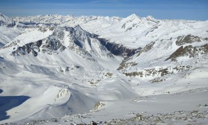 Skitour Ahrner Kopf - kurz vor dem Gipfel, Rückblick Windtal