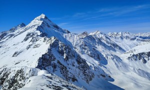 Skitour Ahrner Kopf - Gipfelsieg, Blick zur Daber- und Rötspitze