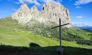 Klettersteig Pößnecker - Zustieg, Blick zur Langkofelgruppe