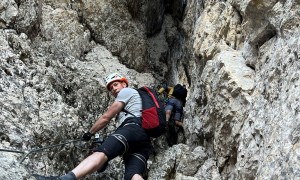 Klettersteig Pößnecker - im Kamin