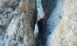 Klettersteig Pößnecker - im Kamin