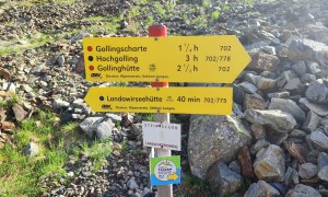 Bergtour Hochgolling - Abzweigung beim Göriachwinkel