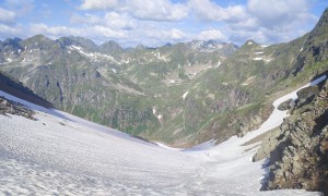 Bergtour Hochgolling - Aufstieg Gollingscharte, Rückblick