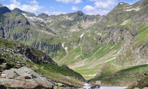 Bergtour Hochgolling - Abstieg, Blick zur Landawirseehütte