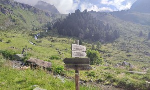 Bergtour Große Windschar - bei der Oberwangeralm, Abzweigung