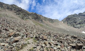 Bergtour Große Windschar - Abstieg, Rückblick Grubscharte