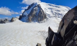 Hochtour Mont Blanc - Cosmiques-Hütte, Blick zum Mont Blanc du Tacul