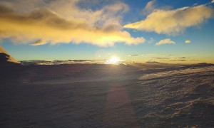 Hochtour Mont Blanc - Sonnenaufgang beim Col della Brenva