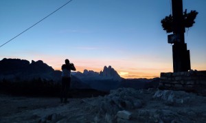 Wanderung Strudelkopf - Gipfelsieg, Blick zu den Drei Zinnen