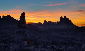 Wanderung Strudelkopf - Gipfelsieg, Blick zu den Drei Zinnen