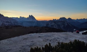 Wanderung Strudelkopf - Gipfelsieg, Blick zu den Drei Zinnen