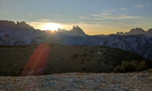 Wanderung Strudelkopf - Gipfelsieg, Blick zu den Drei Zinnen