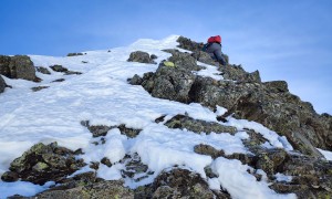 Skitour Multerlenke - Ziel, steiler Aufstieg zur Multerspitze