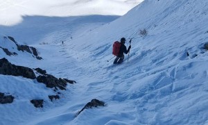 Skitour Multerlenke - Abfahrt über eine steile Ostrinne