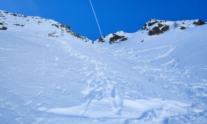 Skitour Multerlenke - Abfahrt über eine steile Ostrinne