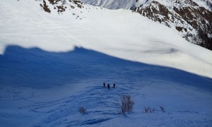 Skitour Multerlenke - Abfahrt über eine steile Ostrinne