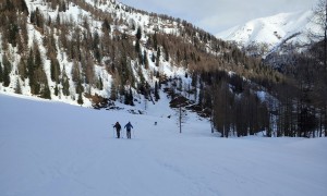 Skitour Blankenstein - Abzweigung Richtung Marchental, Rückblick