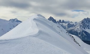 Skitour Blankenstein - Gipfelsieg, Blick zu den Sextner Dolomiten