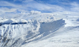 Skitour Blankenstein - Gipfelsieg, Blick zum Gannekofel und Marchkinkele