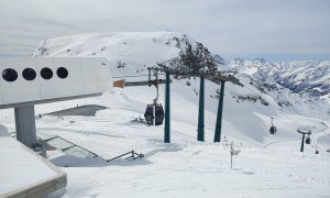 Zustieg Mantova Hütte - Rückblick Gondelbahn